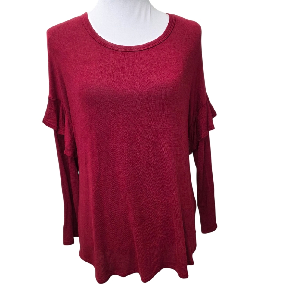 Lime n Chili Crimson Women's Sweater Women's Size Medium Ruffle